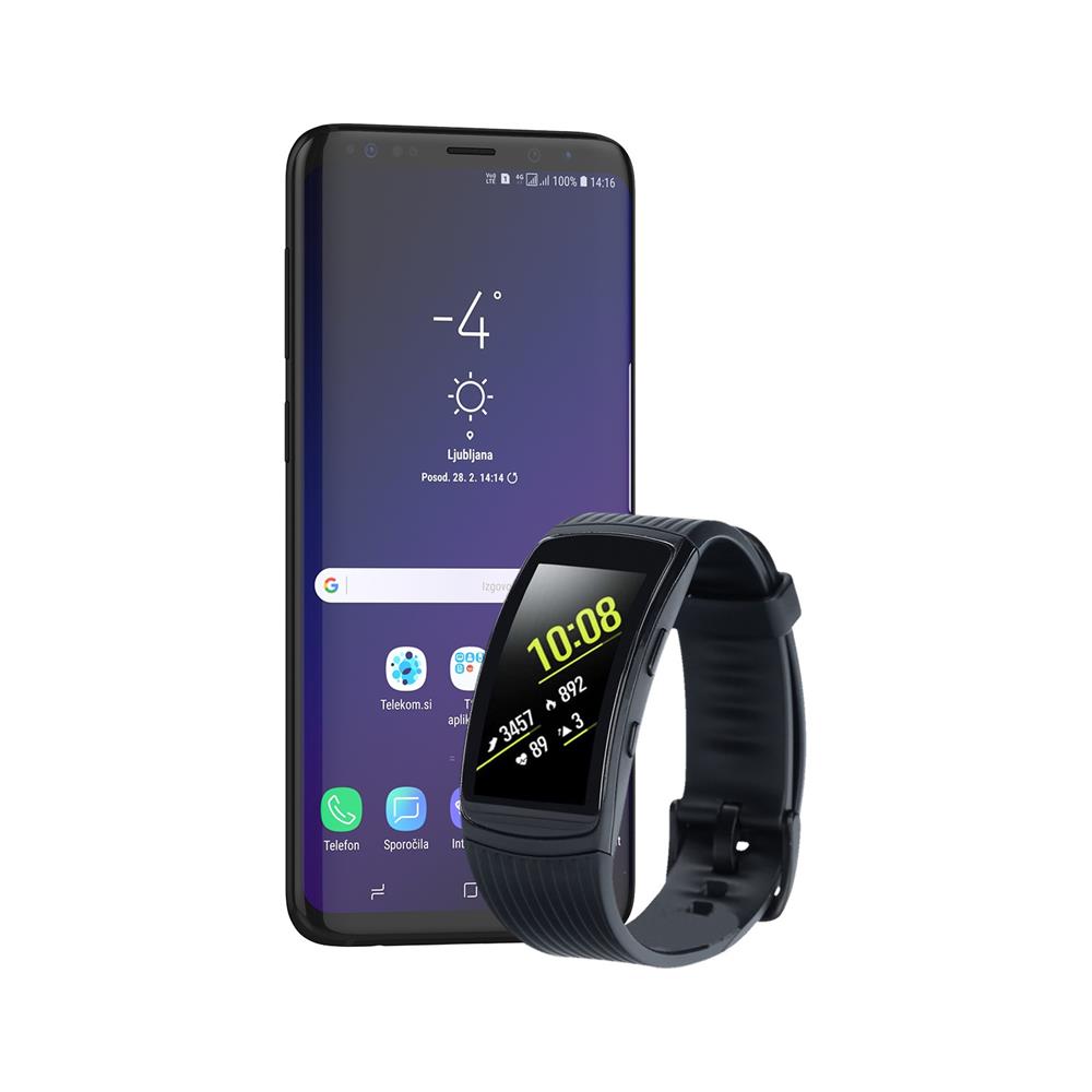 Samsung Galaxy S9+ in športna zapestnica Gear Fit 2 Pro