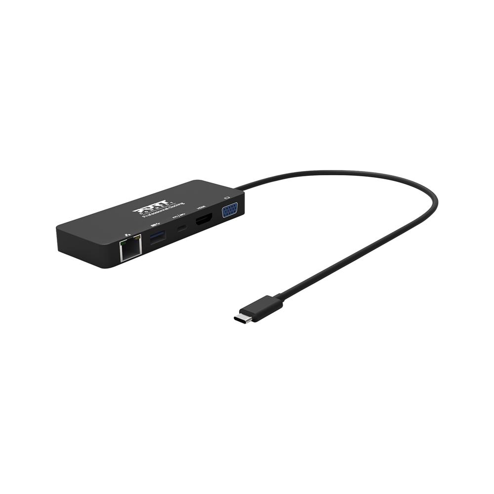 Port Designs Potovalna priklopna postaja USB-C v VGA/HDMI/Ethernet/USB 3.0. (901909)