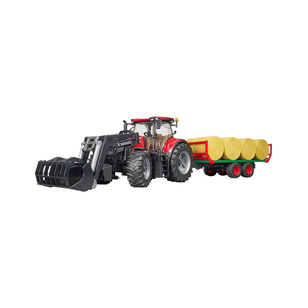 Bruder Traktor Case IH Optum 300CVX z nakladalko in balami 03198