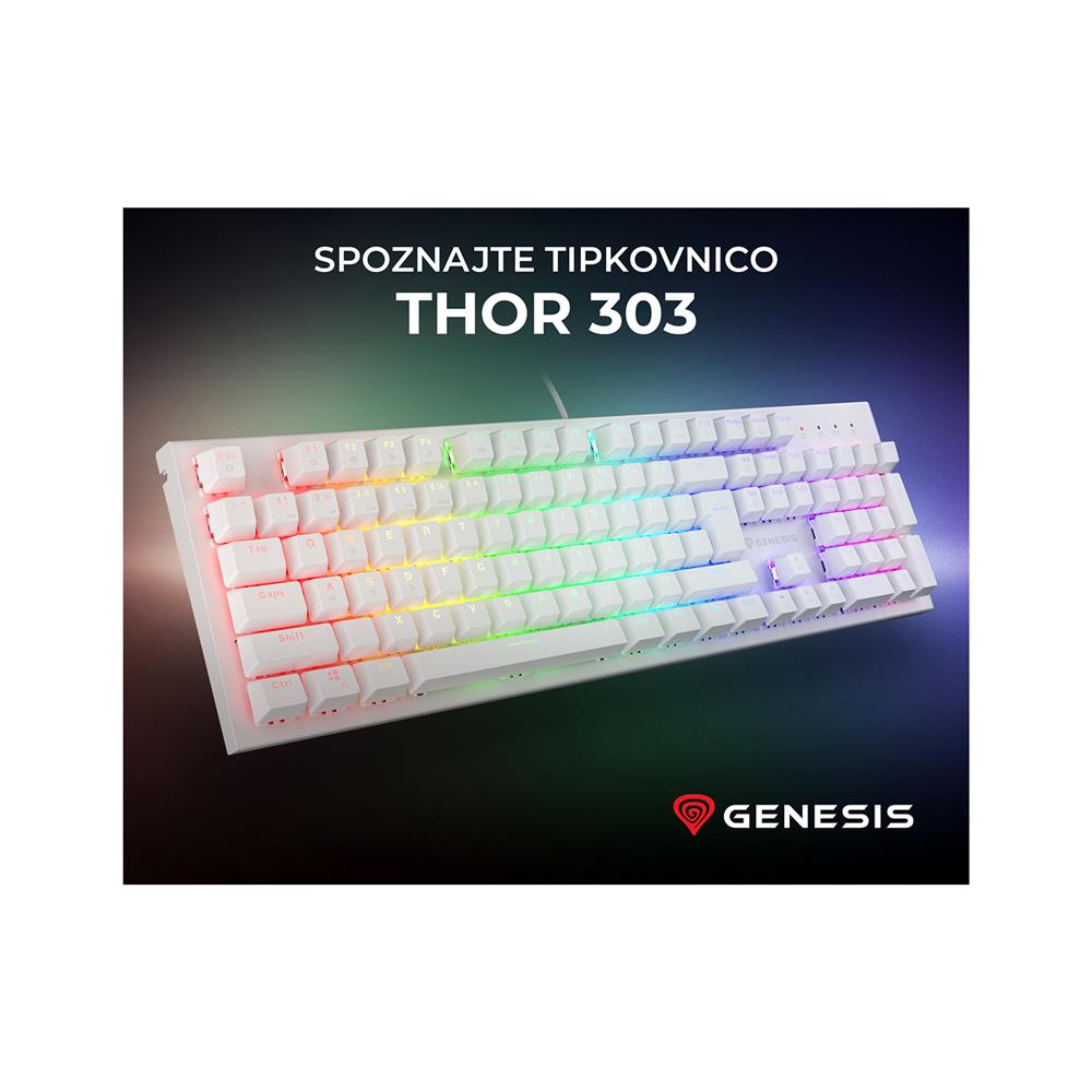 Genesis Gaming tipkovnica Thor (TIP-GEN-THOR303-W)