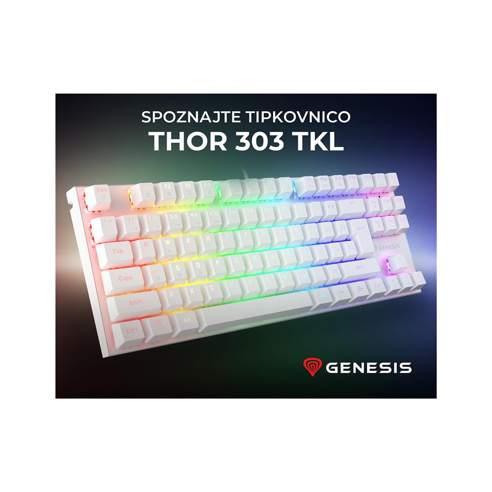 Genesis Gaming tipkovnica Thor (TIP-GEN-THOR303-TKL-W)