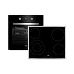Beko Komplet steklokeramična kuhalna plošča in električna pečica (BSE24322B) črna