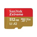 SanDisk Spominska kartica Extreme microSDXC, SD Adapter in Rescue Pro Deluxe (SDSQXA1-512G-GN6MA) 512 GB črna